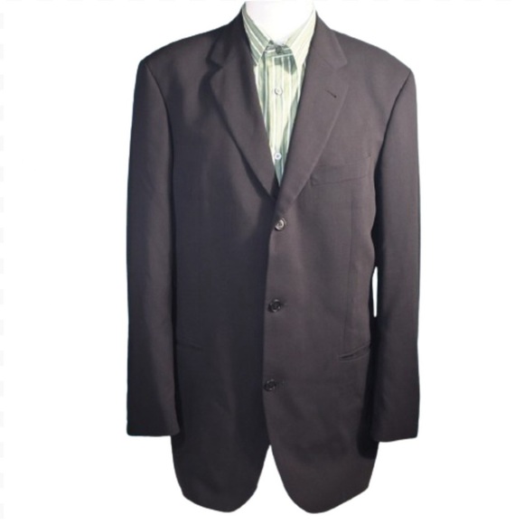 HUGO BOSS Barneys New York Wool Suit Jacket Navy Blue Blazer Men’s Size 42L - Picture 2 of 16